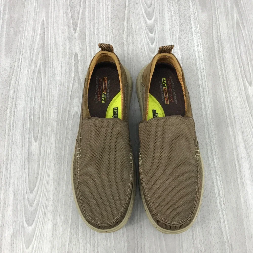 Skechers Mens Classic Fit Air‎ Cooled Memory Foam Loafers Brown 204568 BRN